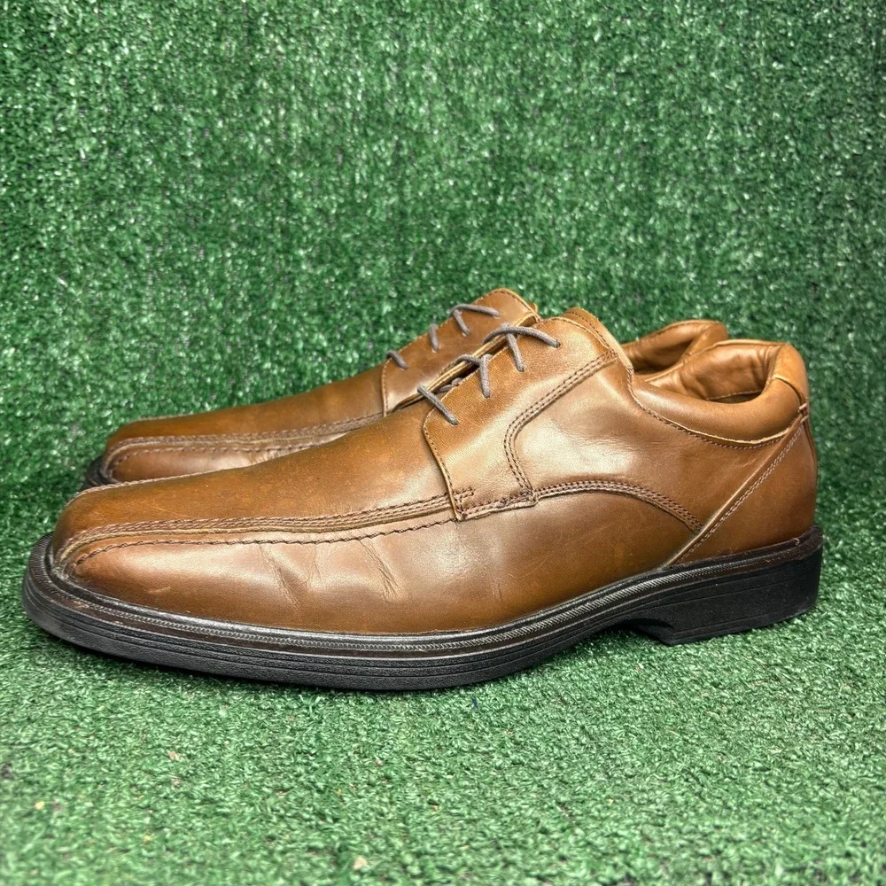 Johnston Murphy XC4 Waterproof Bicycle Toe Leather Oxford Brown Mens Size 11.5 M